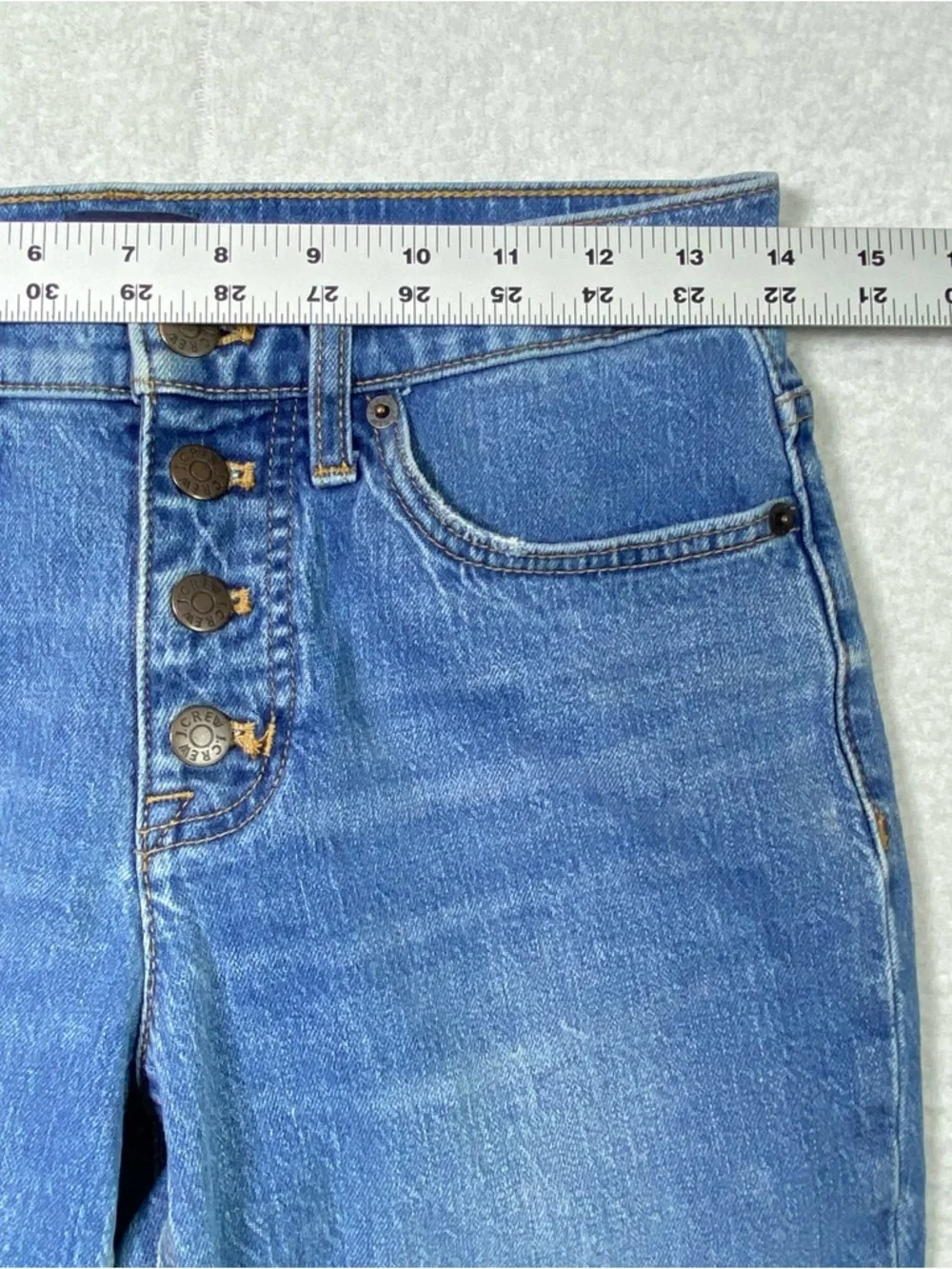 J.Crew Flare Cropped Jeans Women's Size 25 Blue Button Fly Mid Rise Casual Denim